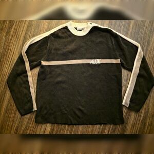Vintage AX Armani Exchange L  Knit Sweater  Cotton Rayon Stripe 90s Y2K